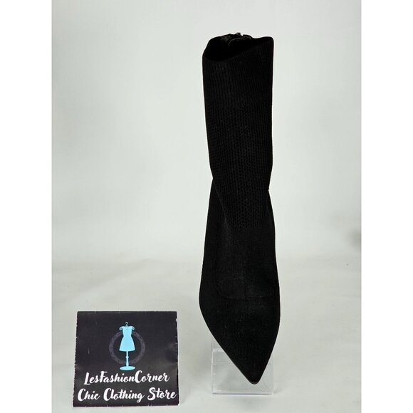 Staccato Women's Black Knit Pointed Toe Mid Socks Boots Red Heels Sz 9.5 40 314 - Picture 15 of 16